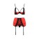 Completo Rosso in Pizzo con Reggicalze Removibili FEMMINA