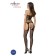 Tuta Lingerie Nera in Rete con Filamenti Verticali Aperta BS049