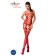 Tuta Lingerie Rossa in Rete Ricamata Aperta BS054