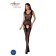 Tuta Lingerie Aperta Nero in Rete con Motivo Floreale Centrale BS062